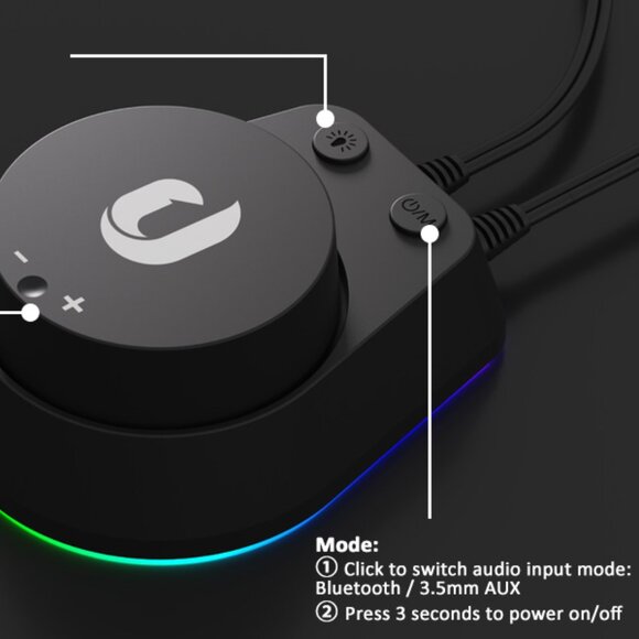 "JEECOO M40" Bluetooth Gaming Computer Speakers w/ 3.5mm AUX for Laptops&Tablets - Picture 16 of 16